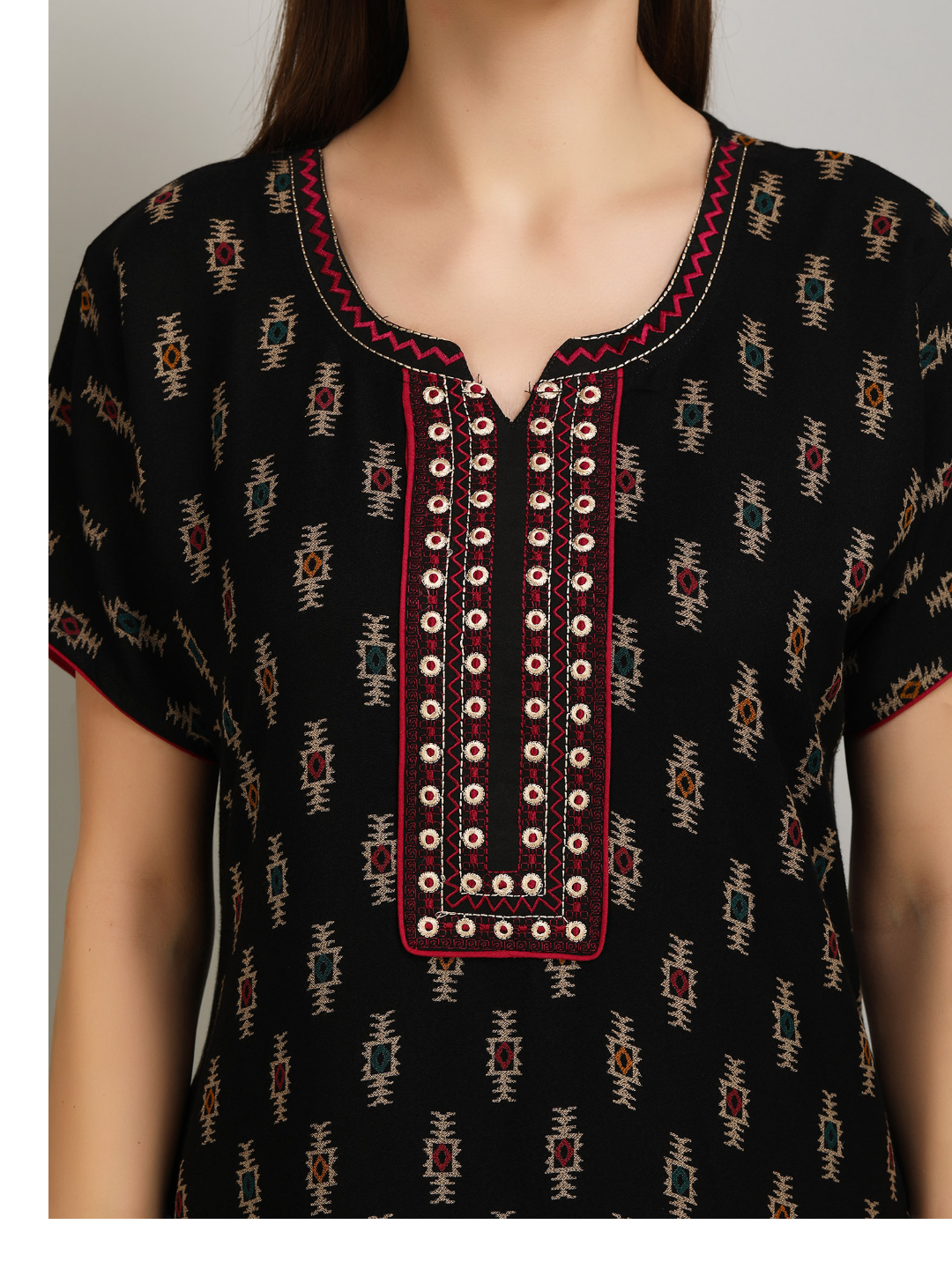 Alpine Floral Embroidery Nightgown