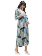 Maternity Dress with Square print
