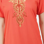 Cream Embroidered Nightgown
