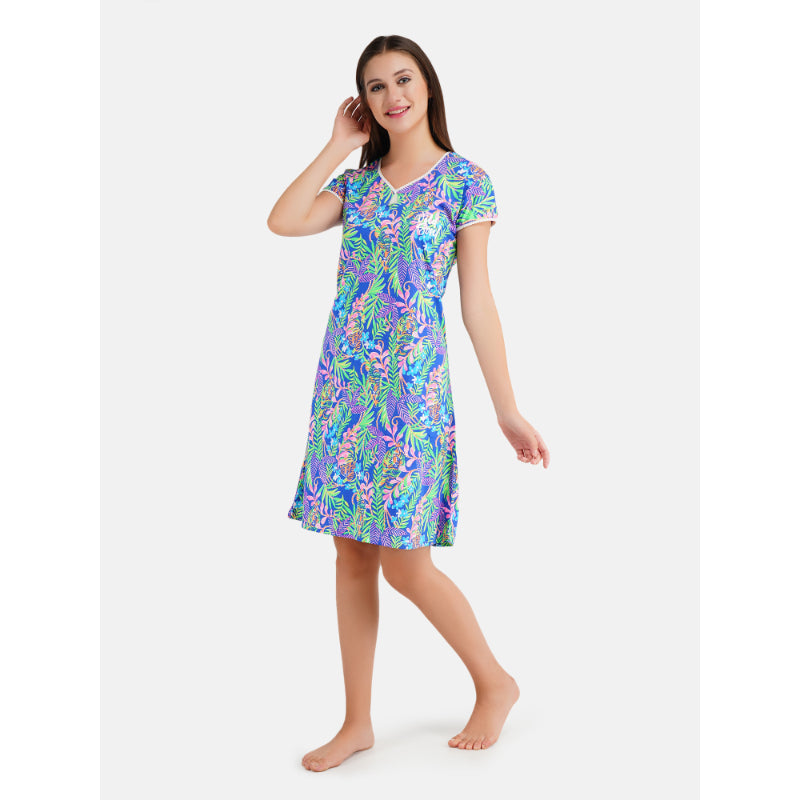 Short Nightgown with Animal Print