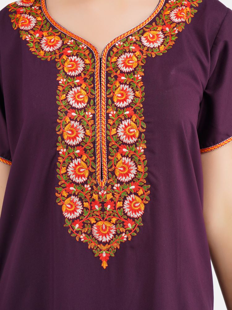 Multi Coloured Embroidered Nightgown