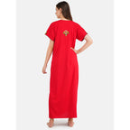 Colourful Embroidery nighty with Pockets