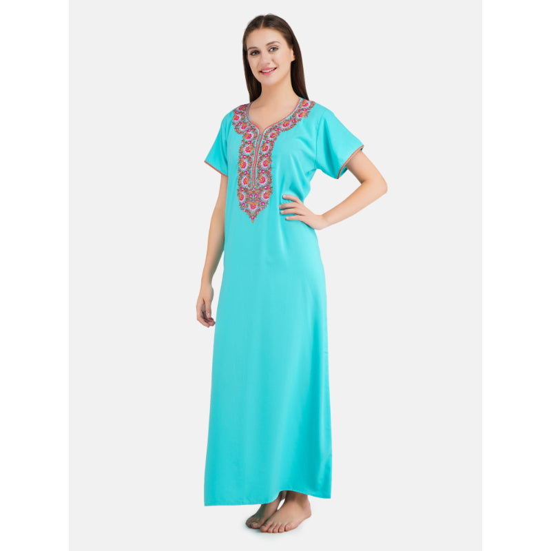 embroidery  nighty with Pockets