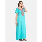 embroidery  nighty with Pockets