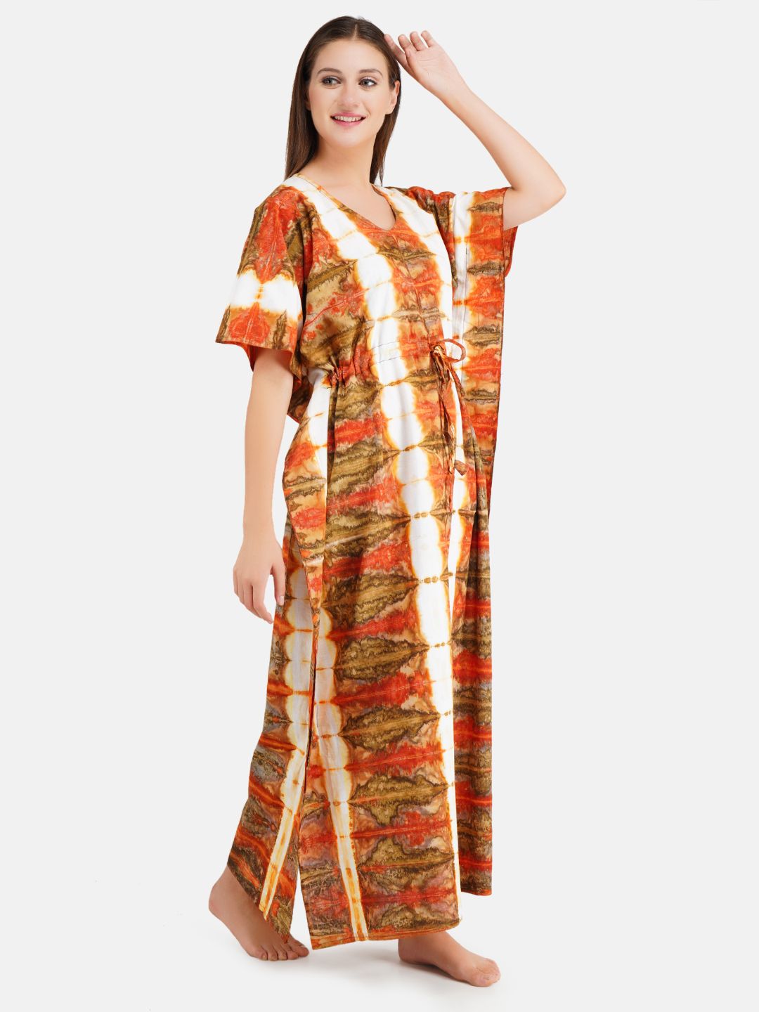 Kaftan with Beautiful Tie & Dye Colour Print