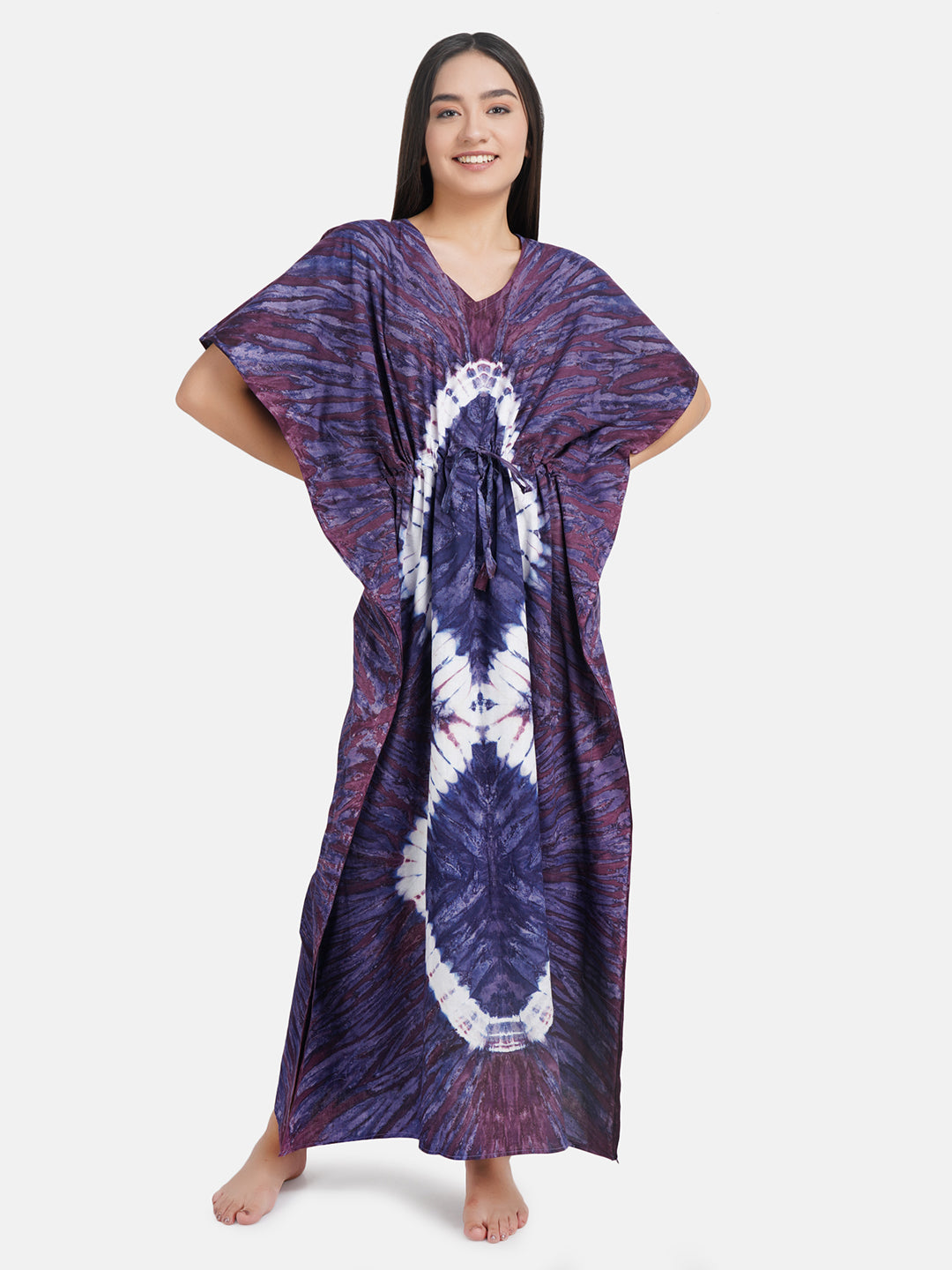 Kaftan with Tie & Dye Pattern