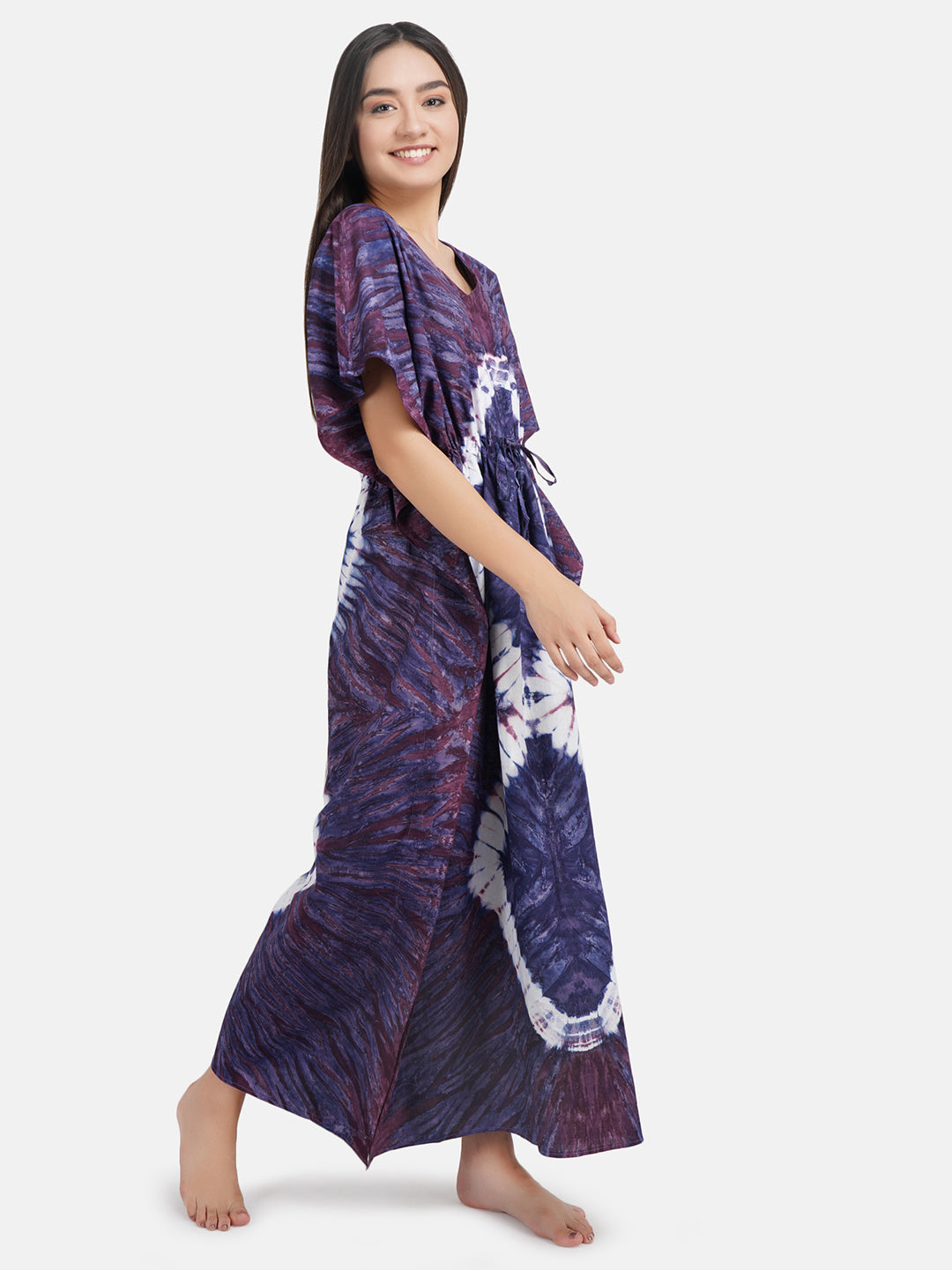Kaftan with Tie & Dye Pattern