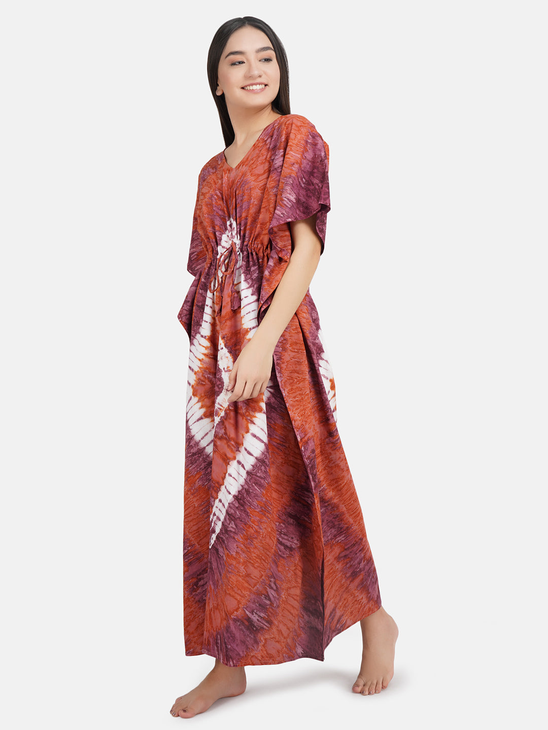 Kaftan with Tie & Dye Pattern