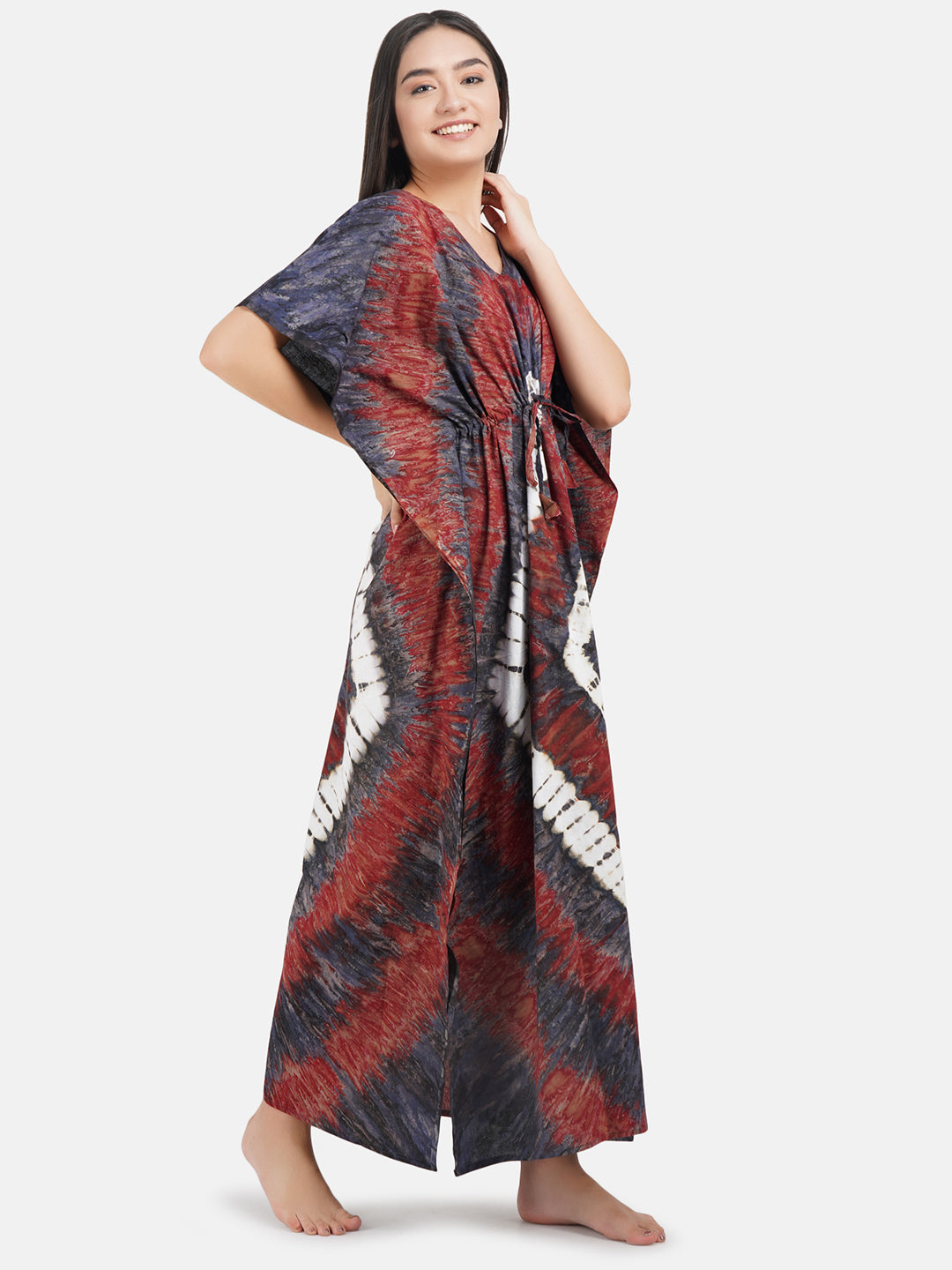 Kaftan with Tie & Dye Pattern
