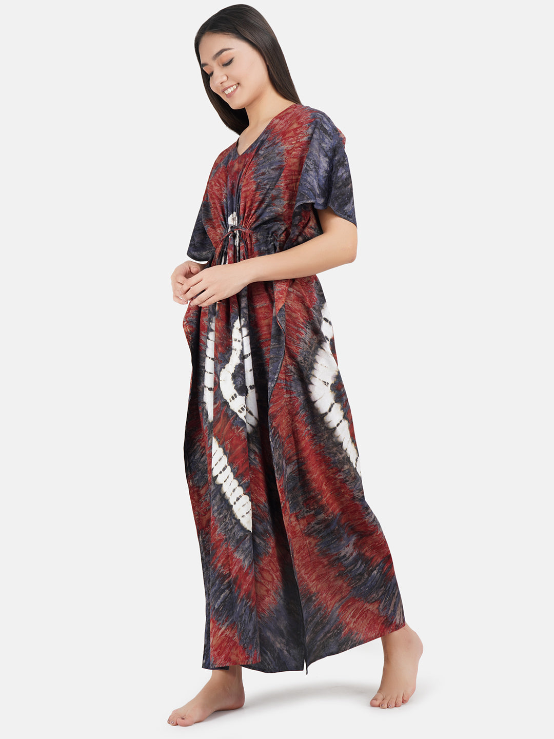 Kaftan with Tie & Dye Pattern