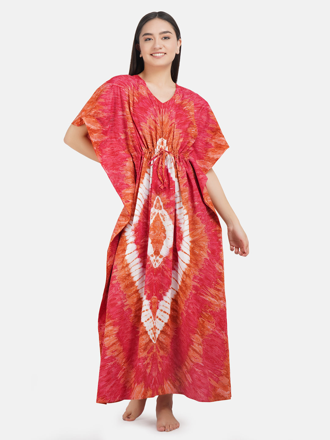 Kaftan with Tie & Dye Pattern