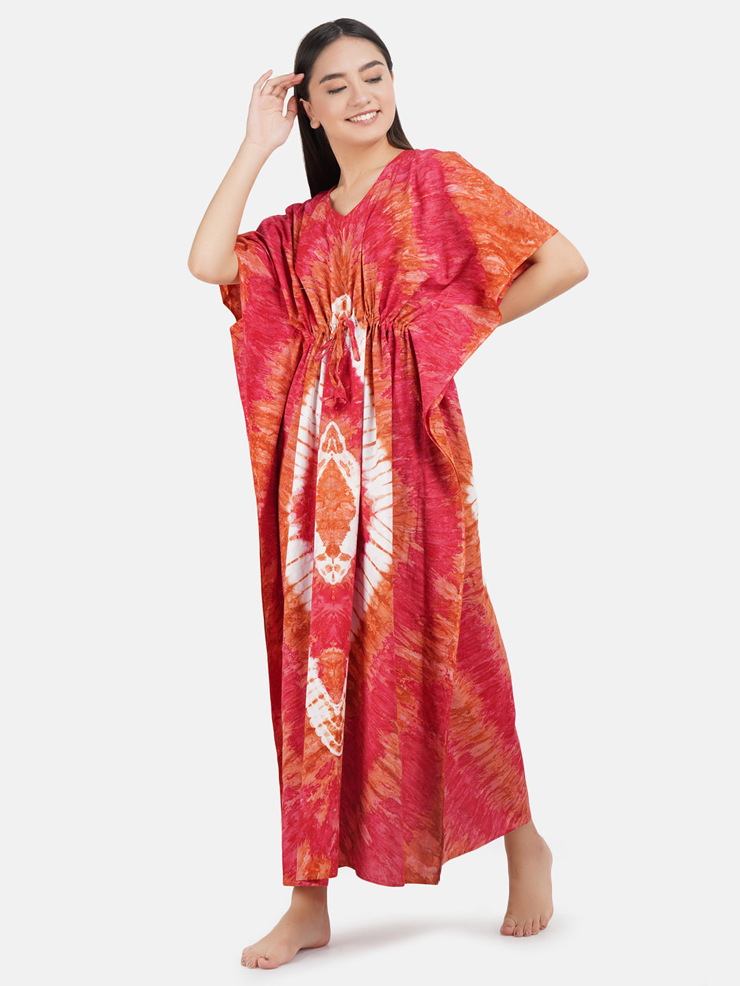 Kaftan with Tie & Dye Pattern