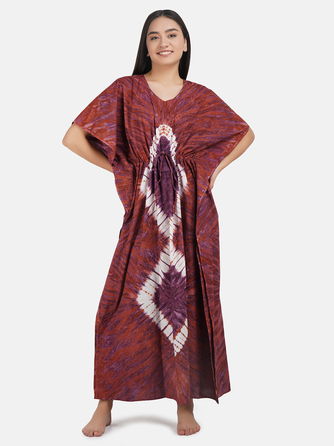 Kaftan with Tie & Dye Pattern