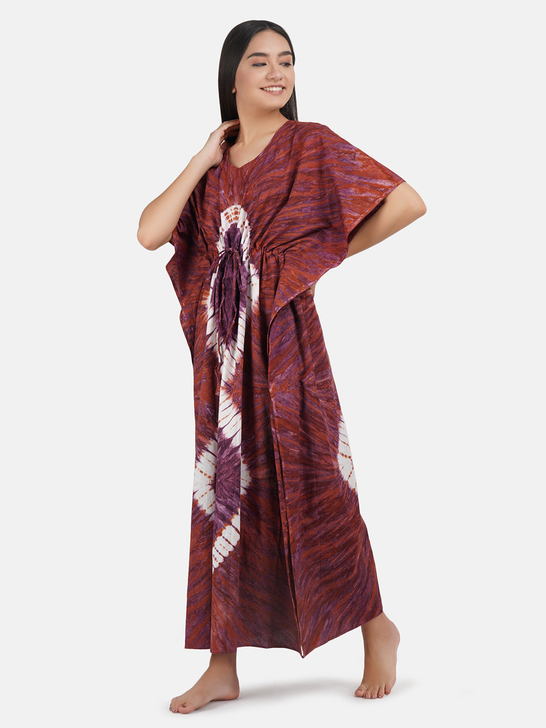Kaftan with Tie & Dye Pattern
