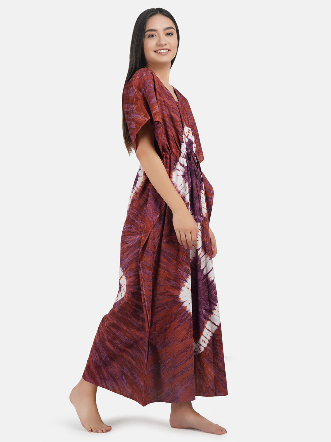 Kaftan with Tie & Dye Pattern