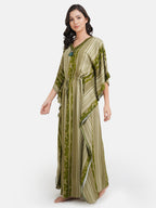 Stripped Rayon Kaftan Nightgown