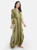 Stripped Rayon Kaftan Nightgown