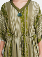 Stripped Rayon Kaftan Nightgown