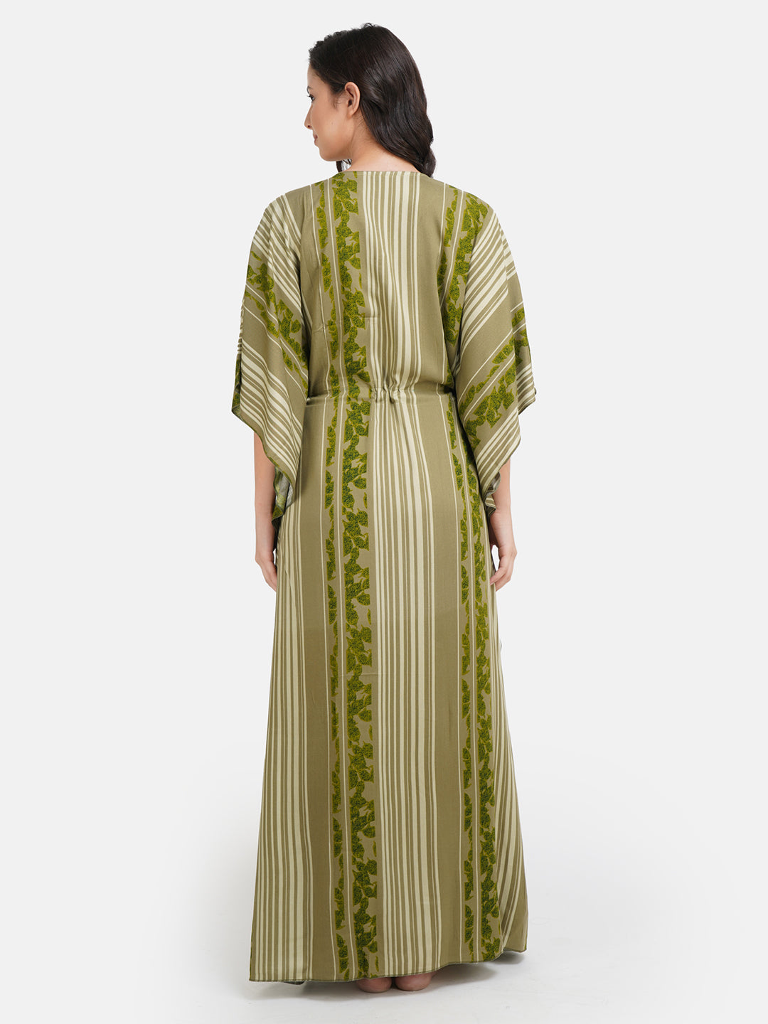 Stripped Rayon Kaftan Nightgown
