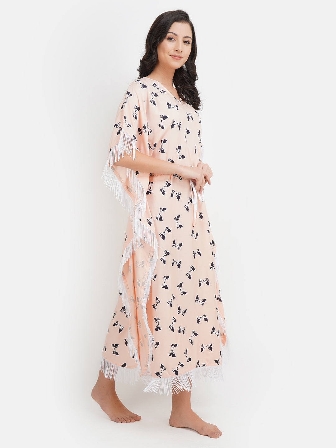 Lassy Kaftan with Beautiful Bow- Print