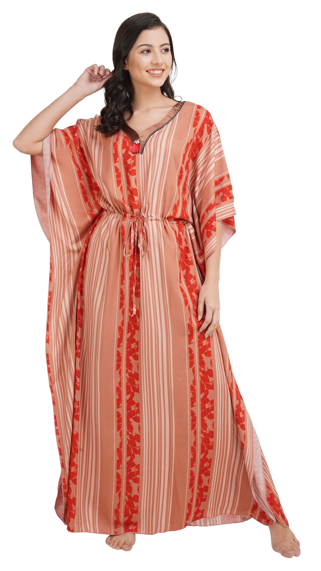 Stripped Rayon Kaftan Nightgown Main image