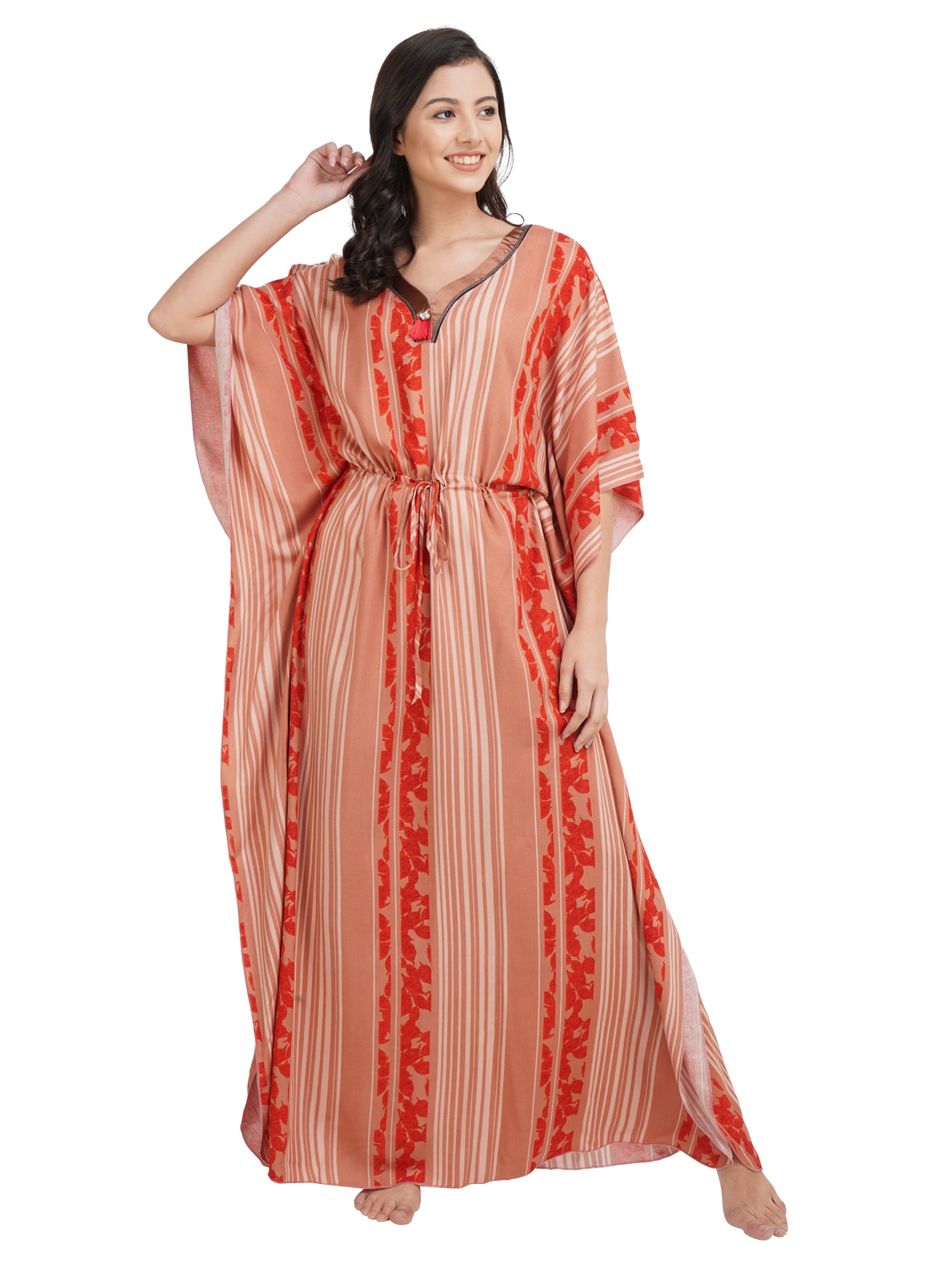 Stripped Rayon Kaftan Nightgown Main image
