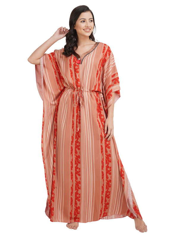 Stripped Rayon Kaftan Nightgown
