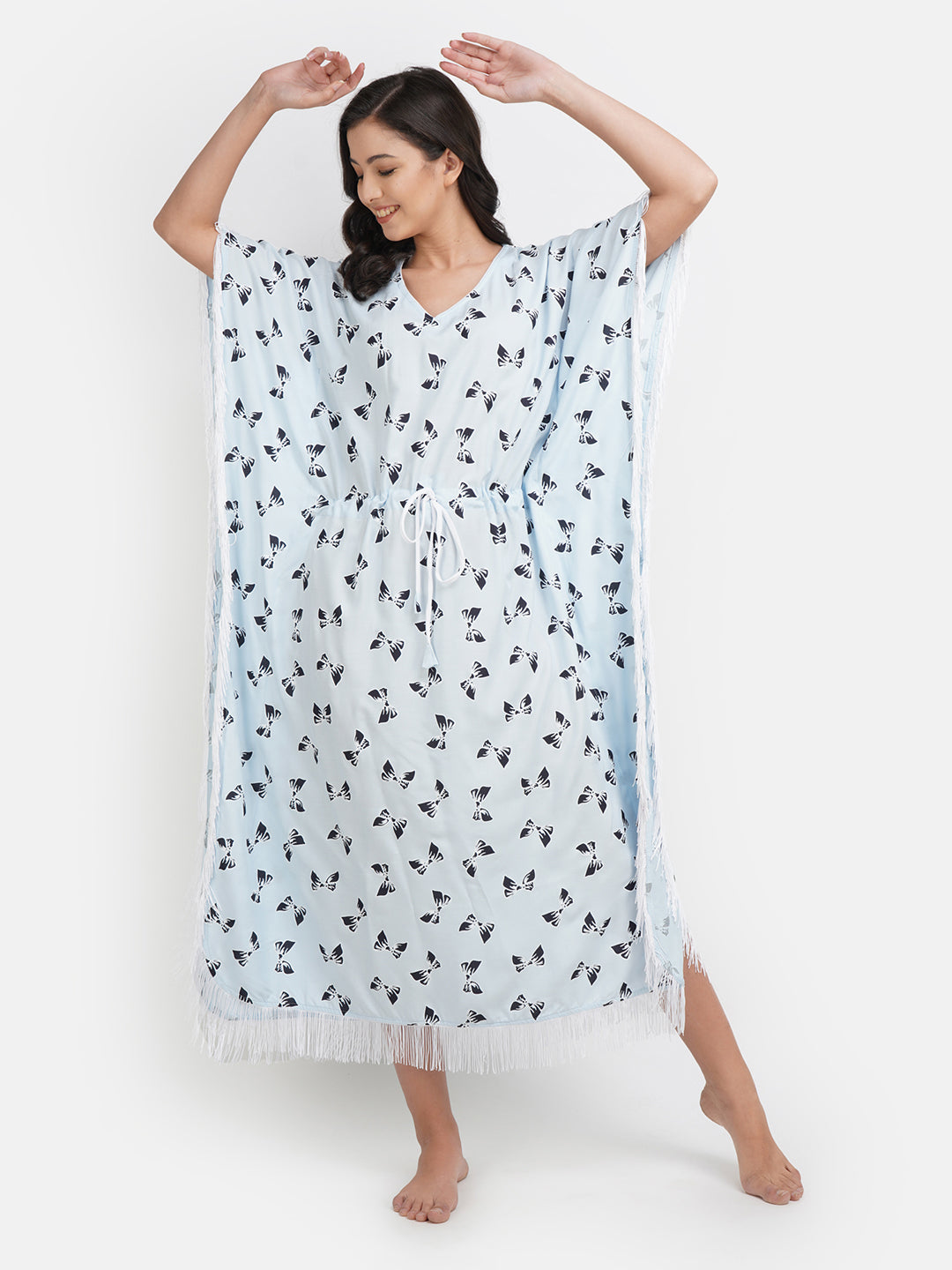 Lassy Kaftan with Beautiful Bow- Print