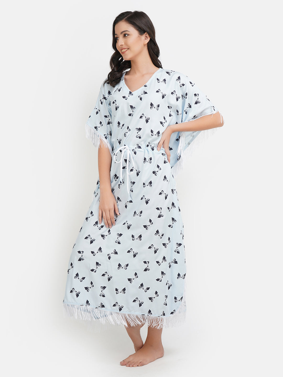 Lassy Kaftan with Beautiful Bow- Print