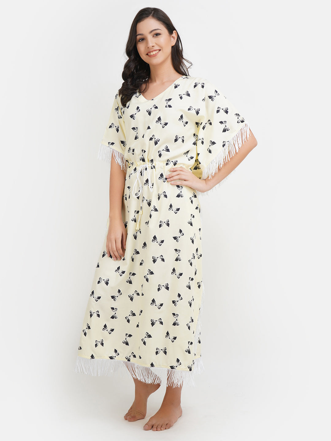 Lassy Kaftan with Beautiful Bow- Print