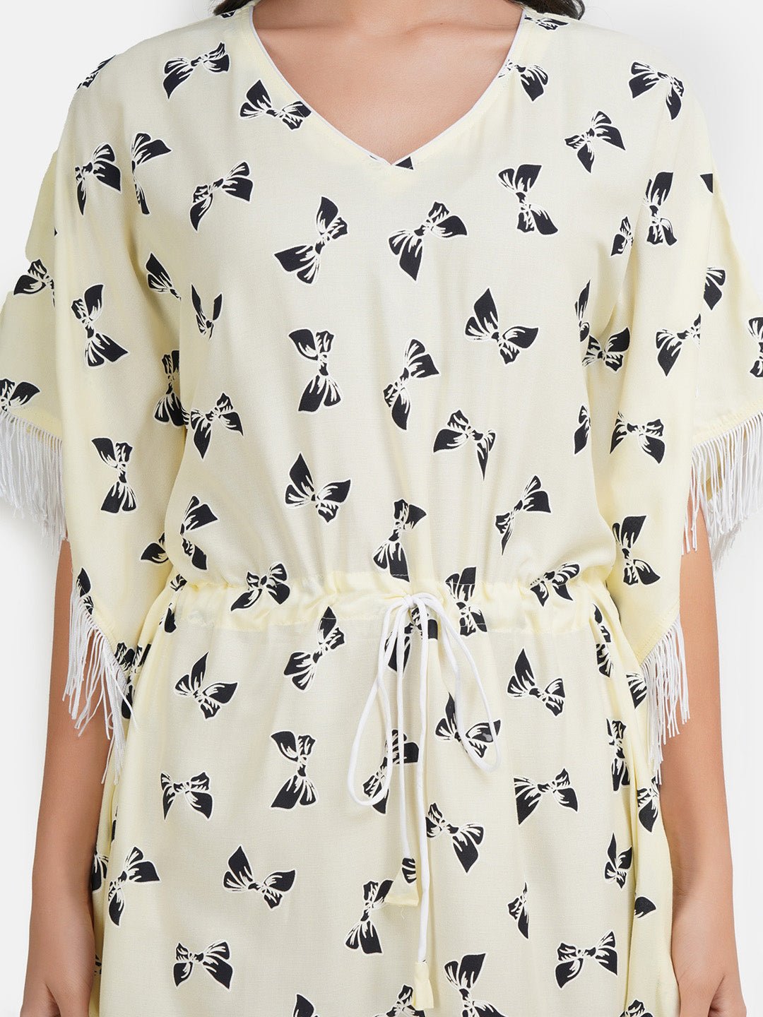 Lassy Kaftan with Beautiful Bow- Print