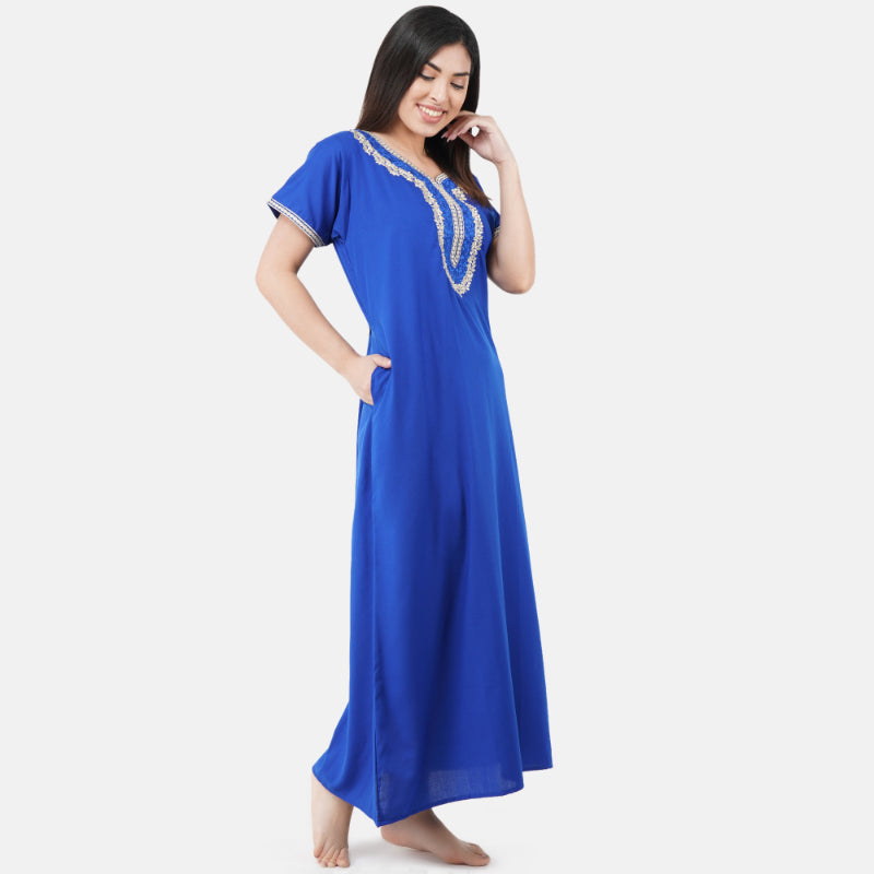 Cream Embroidered Nightgown