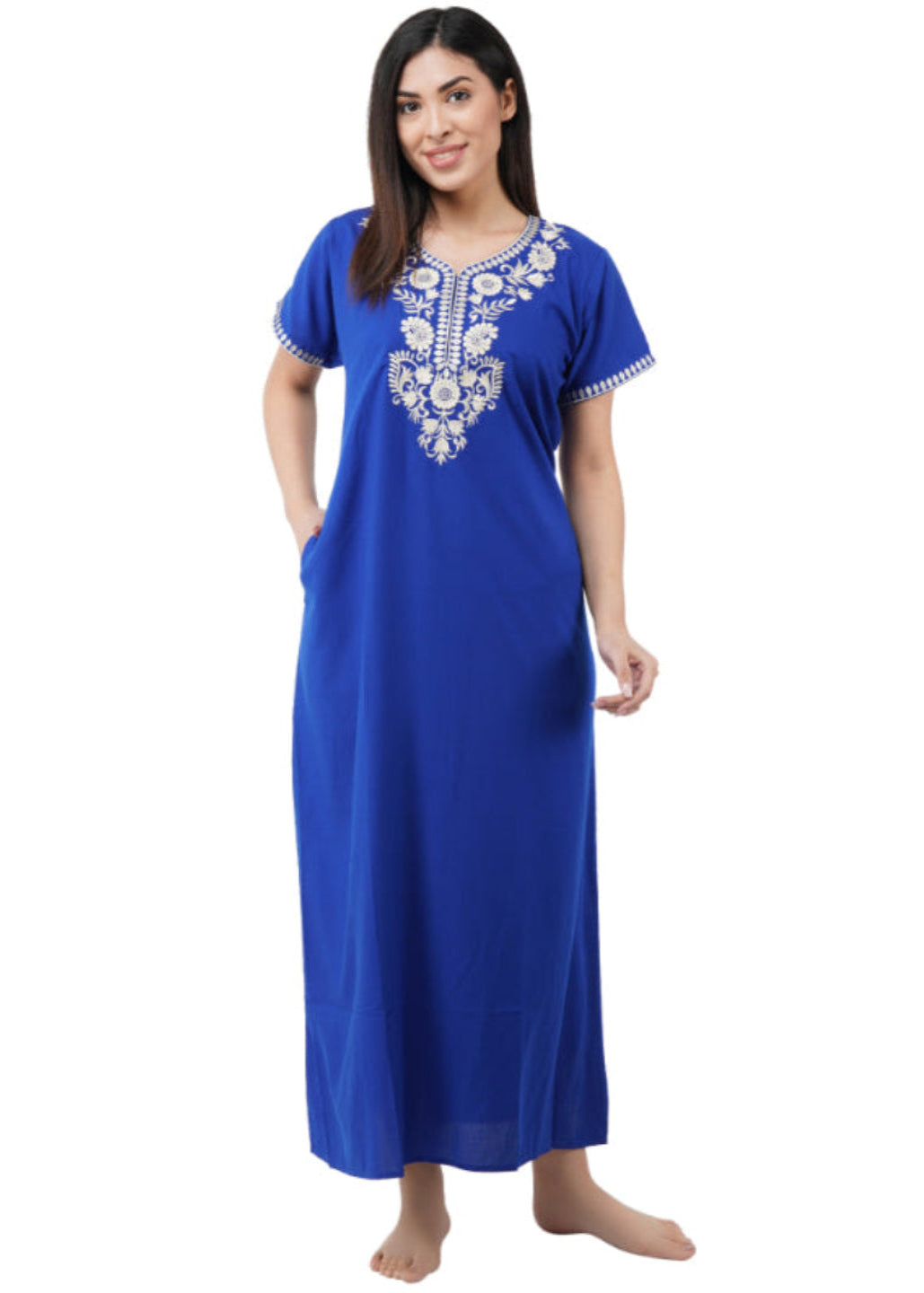 Cotton Cream  Embroidered Nightgown Main image