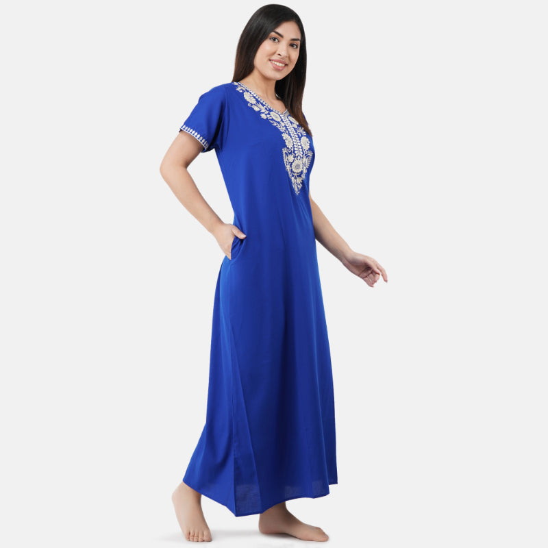 Cotton Cream  Embroidered Nightgown