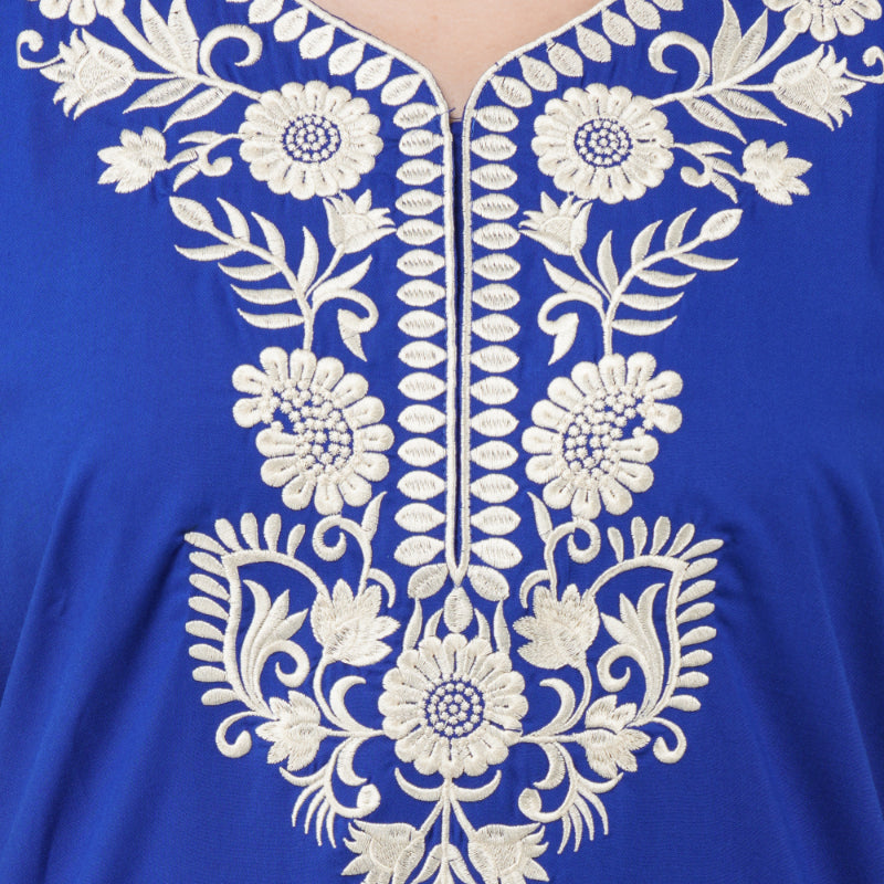 Cotton Cream  Embroidered Nightgown