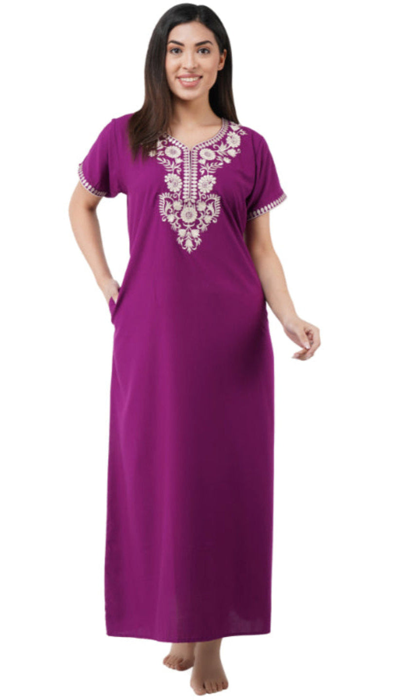 Cream  Embroidered Nightgown Main image