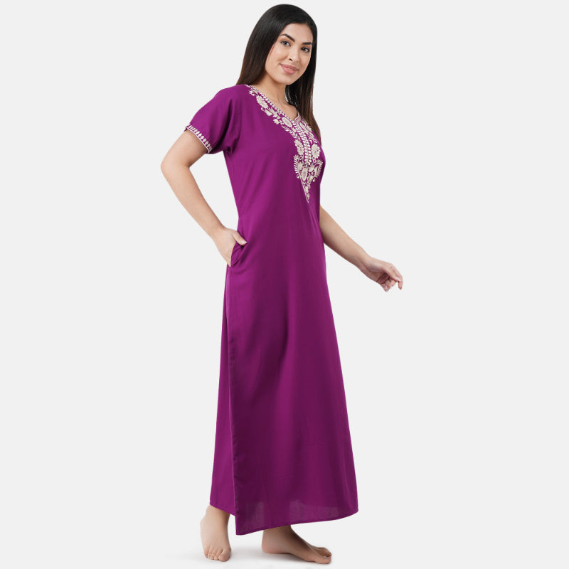 Cream  Embroidered Nightgown