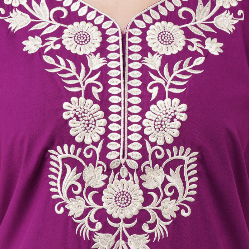 Cream  Embroidered Nightgown