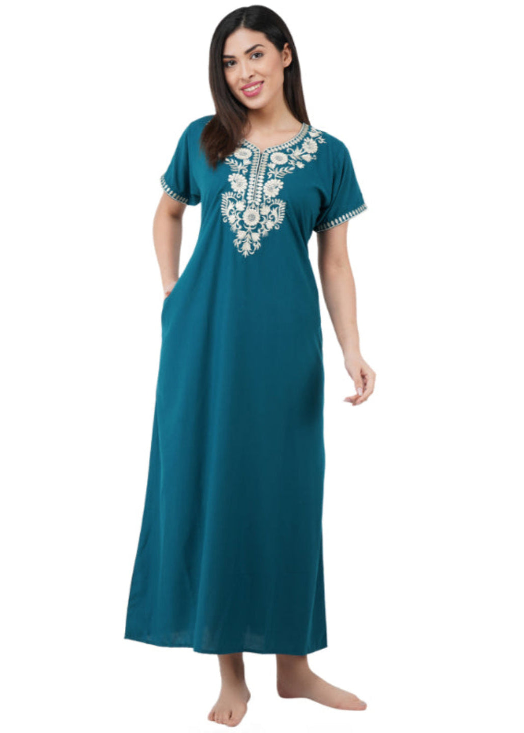 Cream Embroidered Nightgown Main image