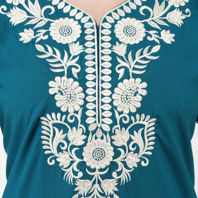 Cream Embroidered Nightgown