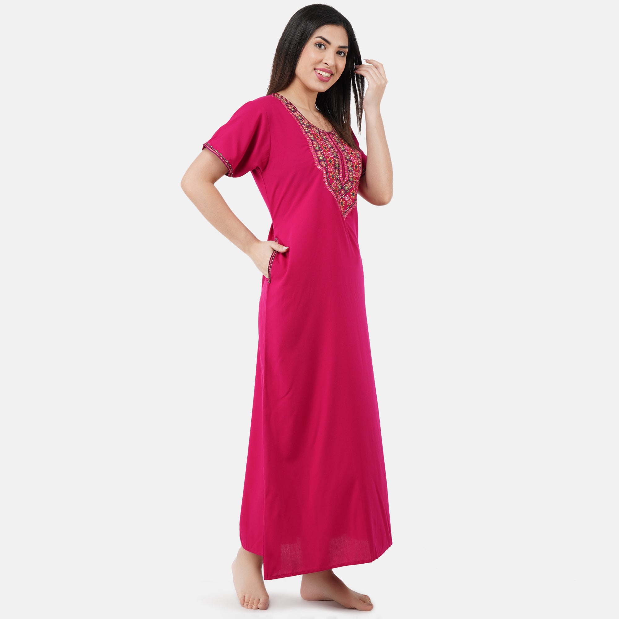 Mirror Embroidery  Night Gown