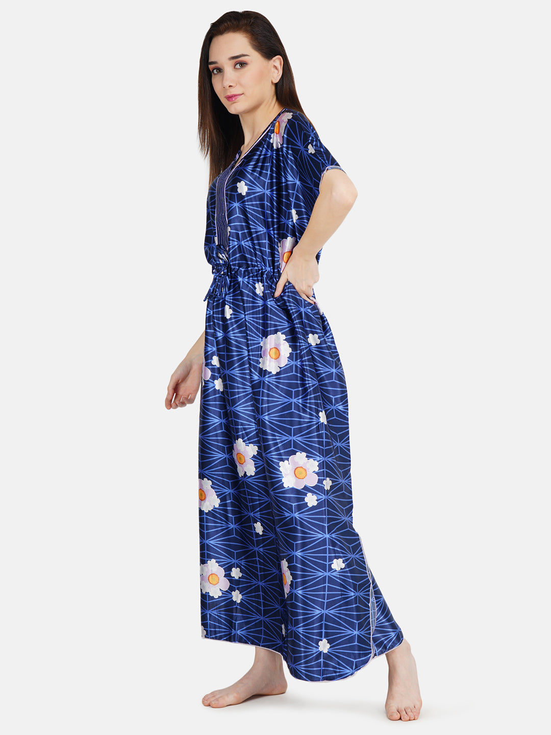 Printed Satin Kaftan