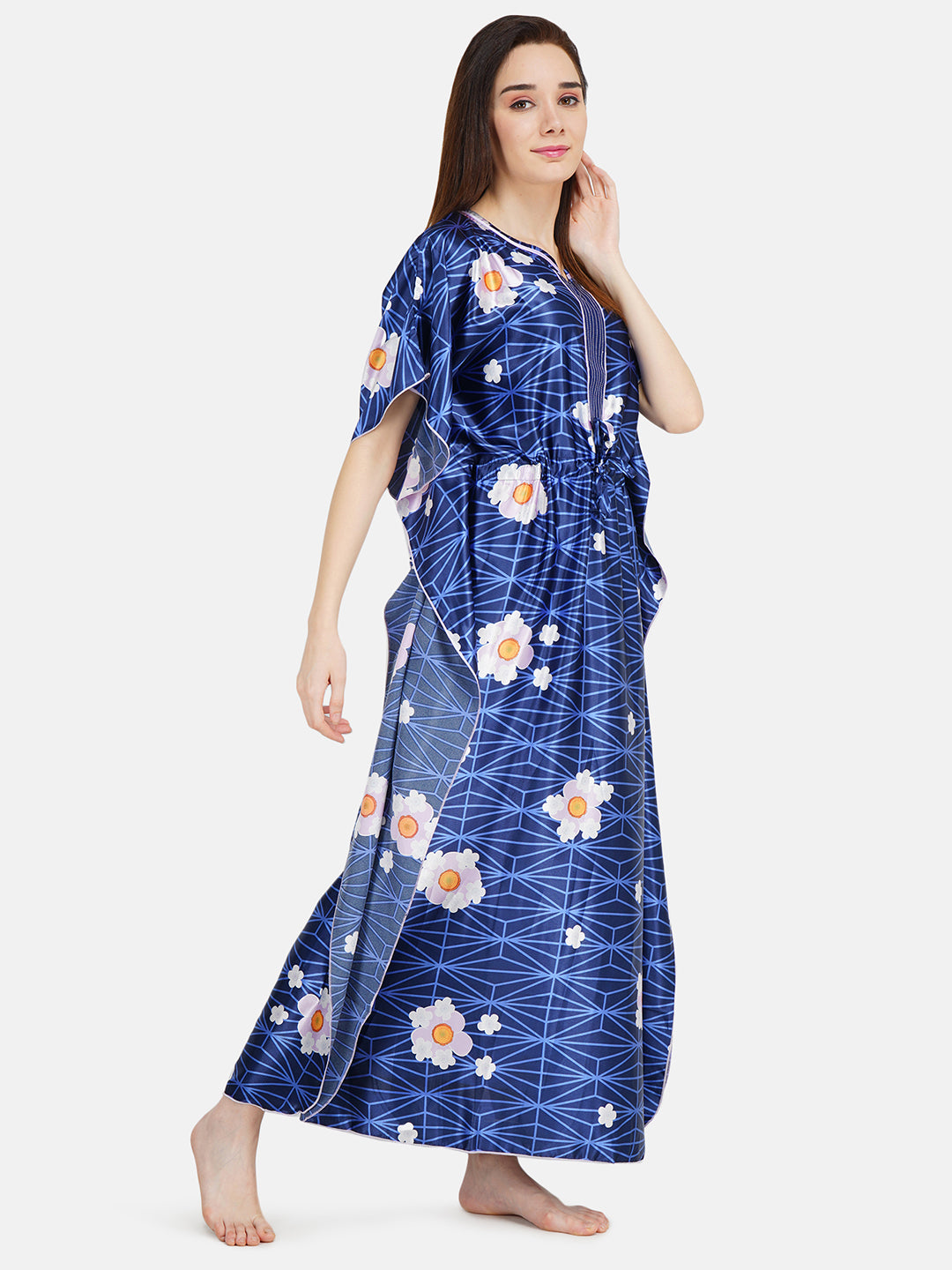 Printed Satin Kaftan