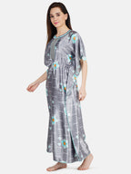 Printed Satin Kaftan