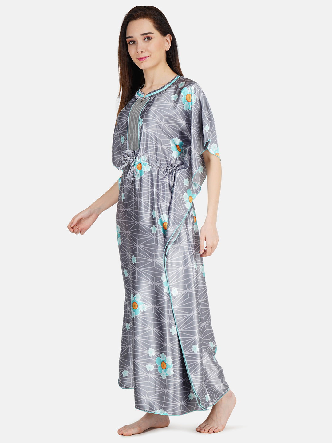 Printed Satin Kaftan