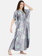 Printed Satin Kaftan