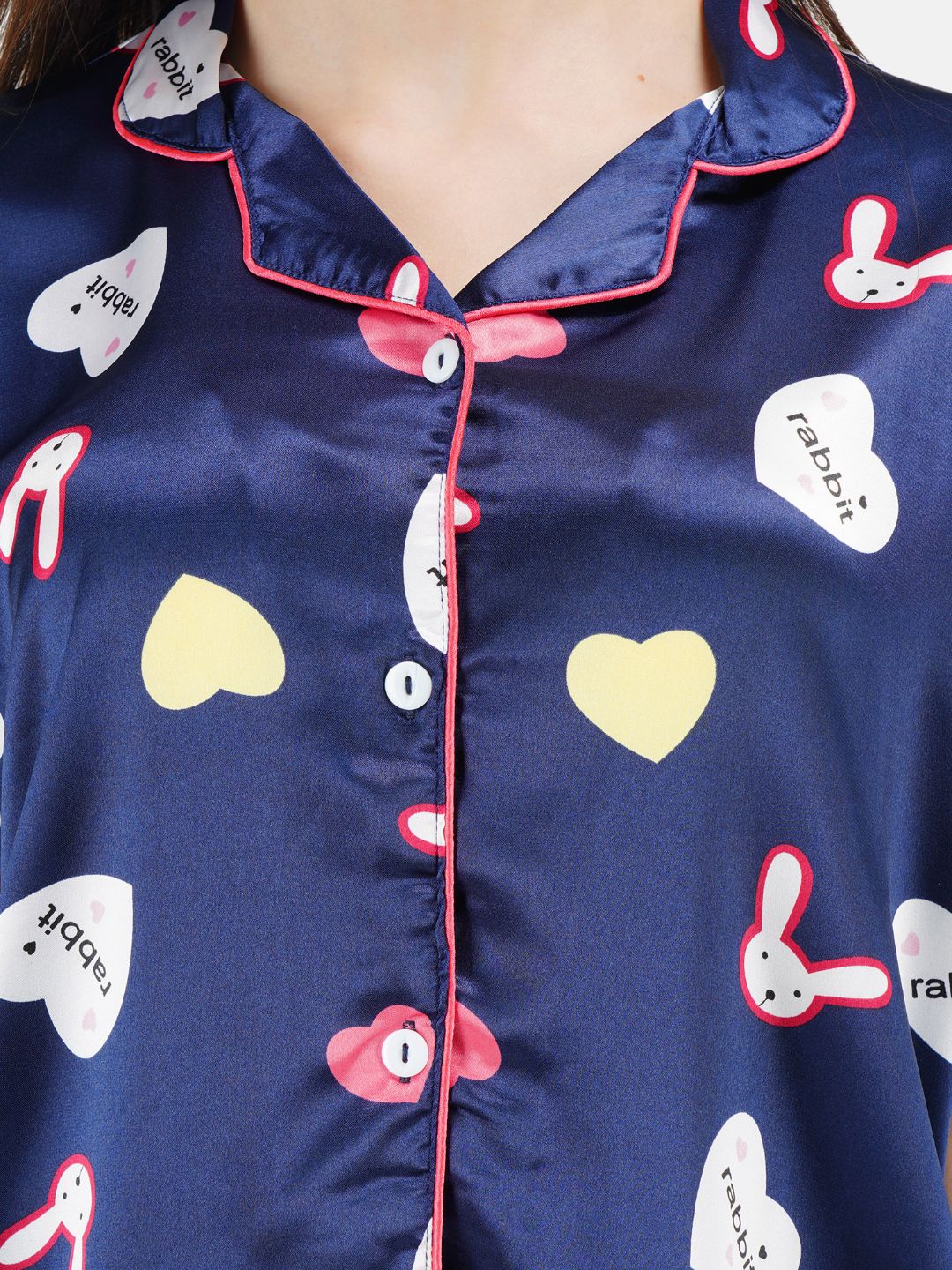 Cute Rabbit Heart Pattern Night suit