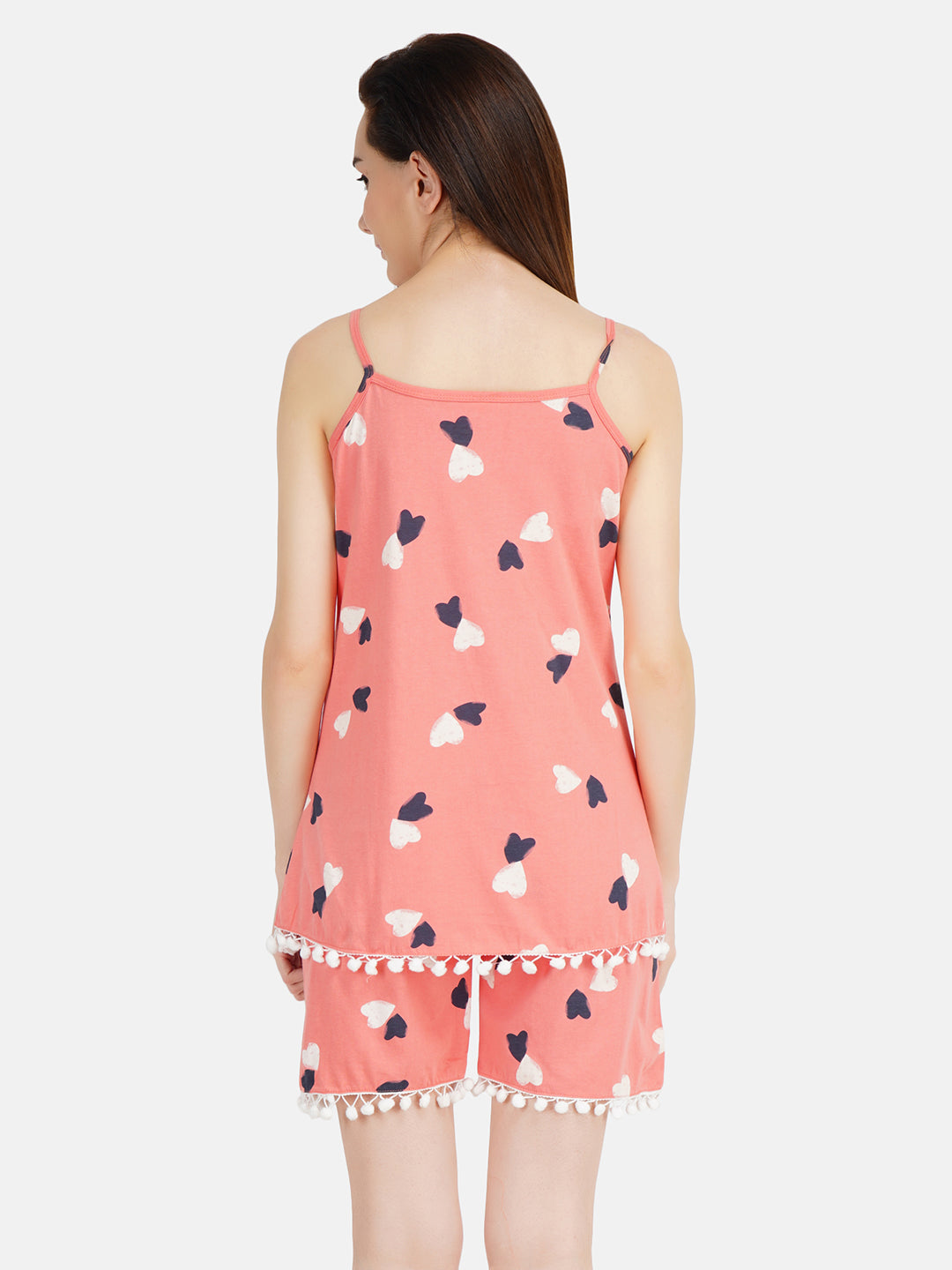 Spaghetti Short Nightsuit with Ball Lace