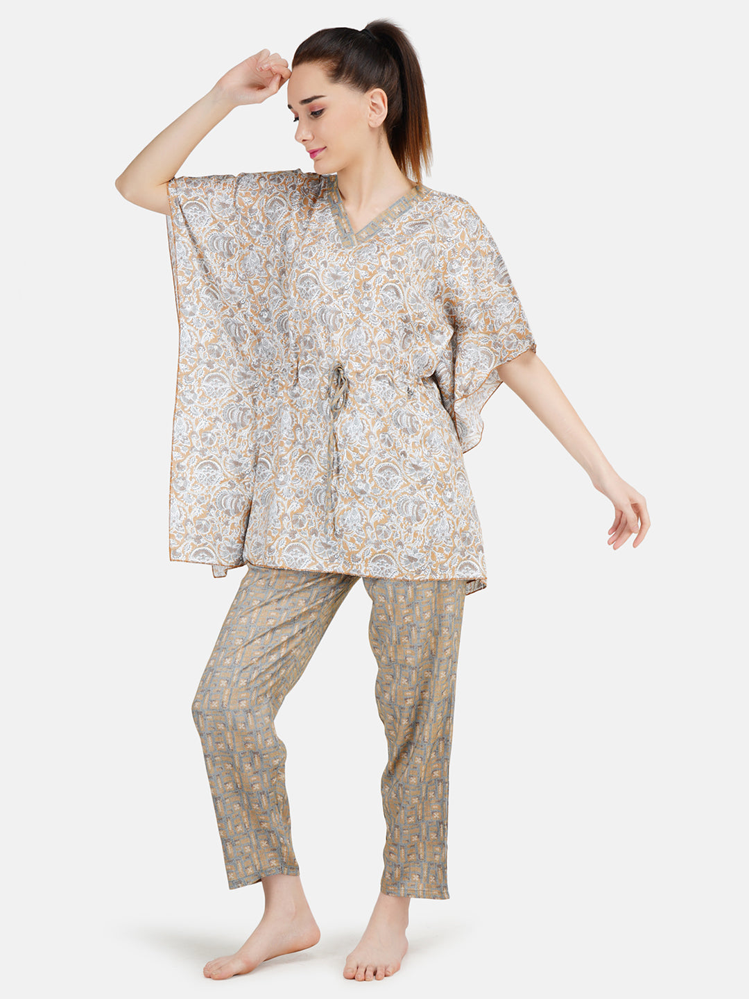Rayon Kaftan Long Nightsuit