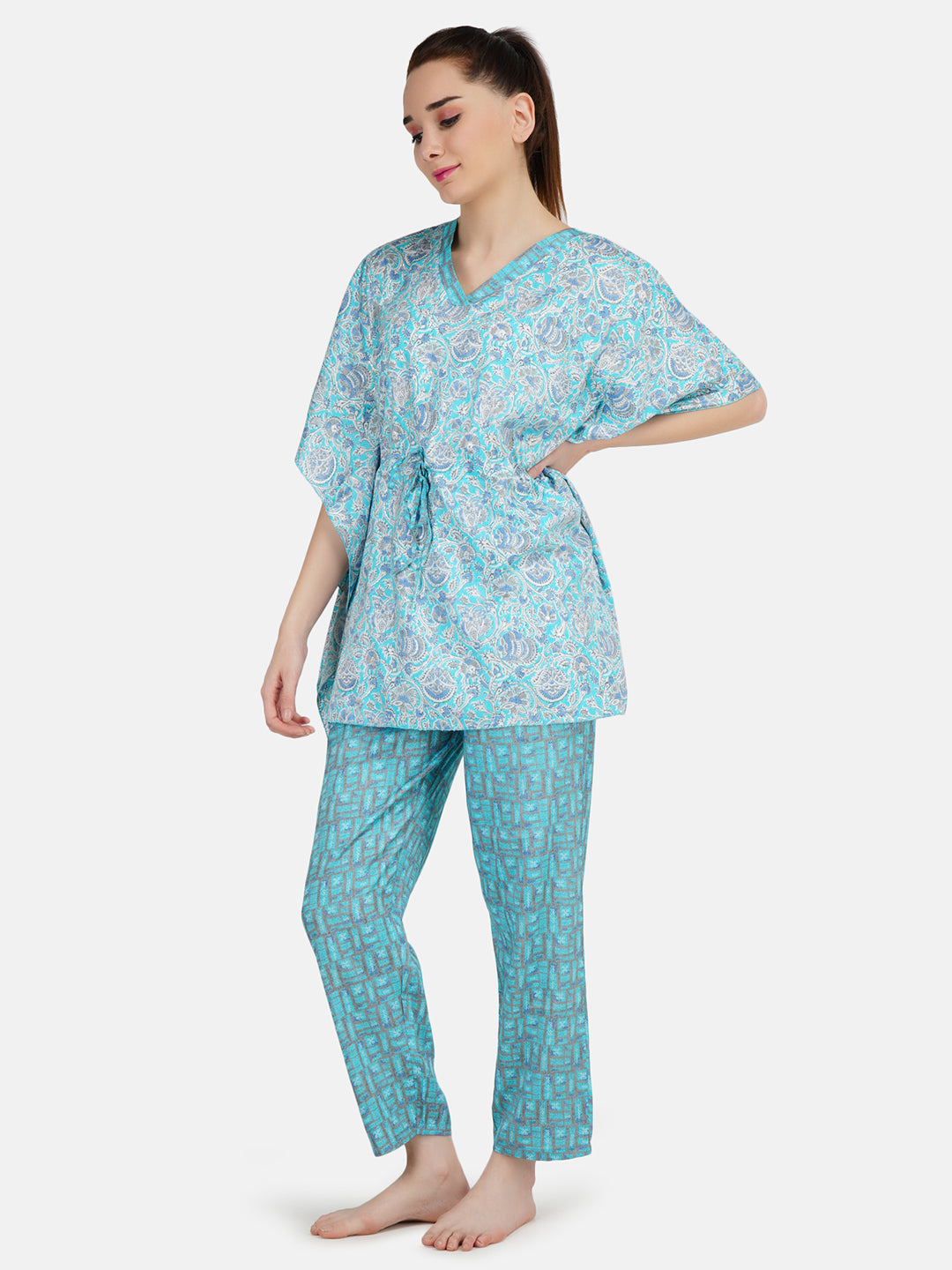 Rayon Kaftan Long Nightsuit